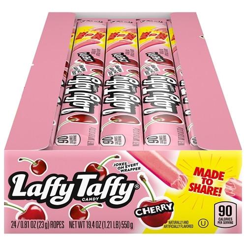 Laffy Taffy Cherry Rope, 0.81 Ounce, 24 Per Box, 12 Per Case